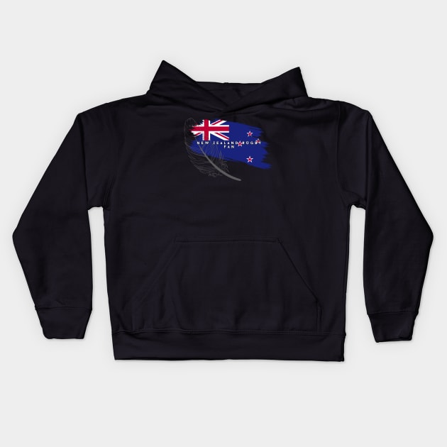 Minimalist Rugby Part 3 #009 - New Zealand Rugby Fan Kids Hoodie by SYDL